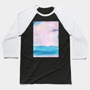 Watercolor landscape sky clouds Baseball T-Shirt